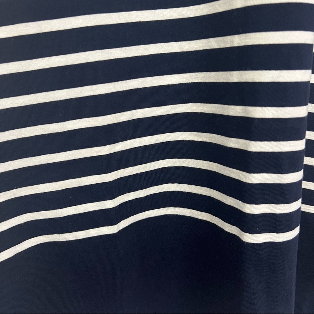J. Crew Navy and White Nautical Striped 100% Cotton T Shirt Dress size Medium - Picture 5 of 10